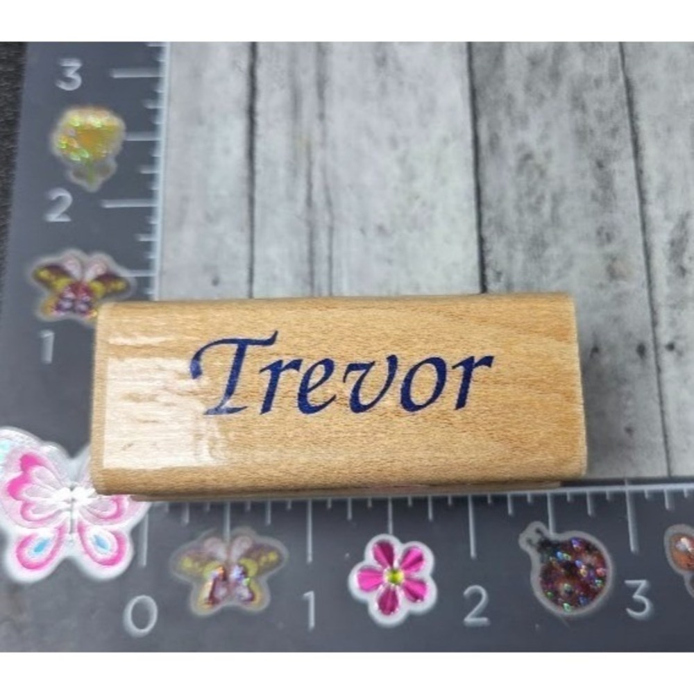 Inkadinkado Trevor Name 5028 Rubber Stamp Wood #N77